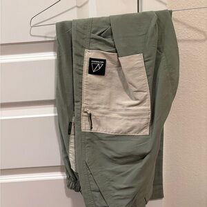 New Balance Olive and Beige Terian Pants with Zipper Pocket